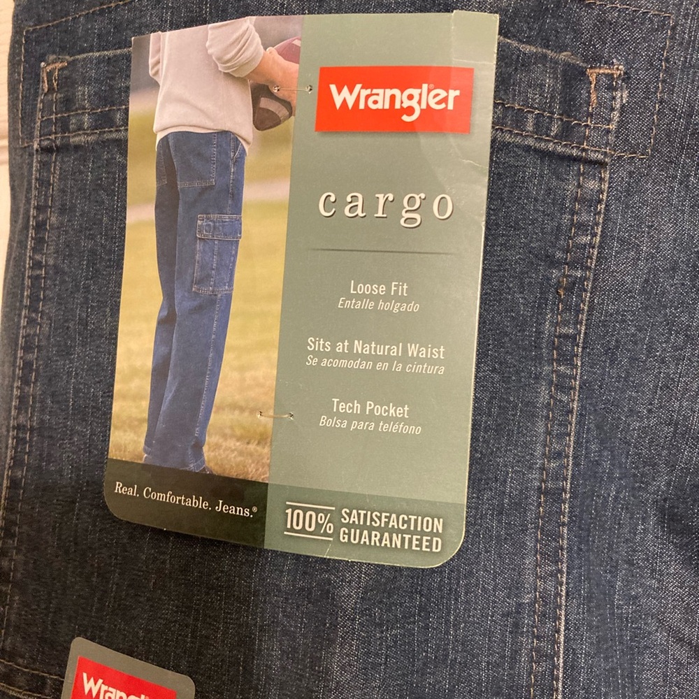 COPY - Wrangler Dark Blue Denim Cargo Pants size 42X27